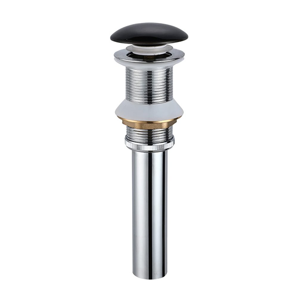 FQYEP Brass Pop-Up Sink Drain Assembly, 1 1/4 in, No Overflow, Chrome B