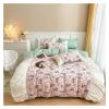 Brocade Velvet Bedding Set, French Country Style, Floral Print, Cotton, 4-Piece view 1