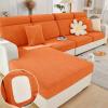 GEBIN Jacquard Stretch Sofa Seat Cushion Cover, Orange, 1-Seater view 1
