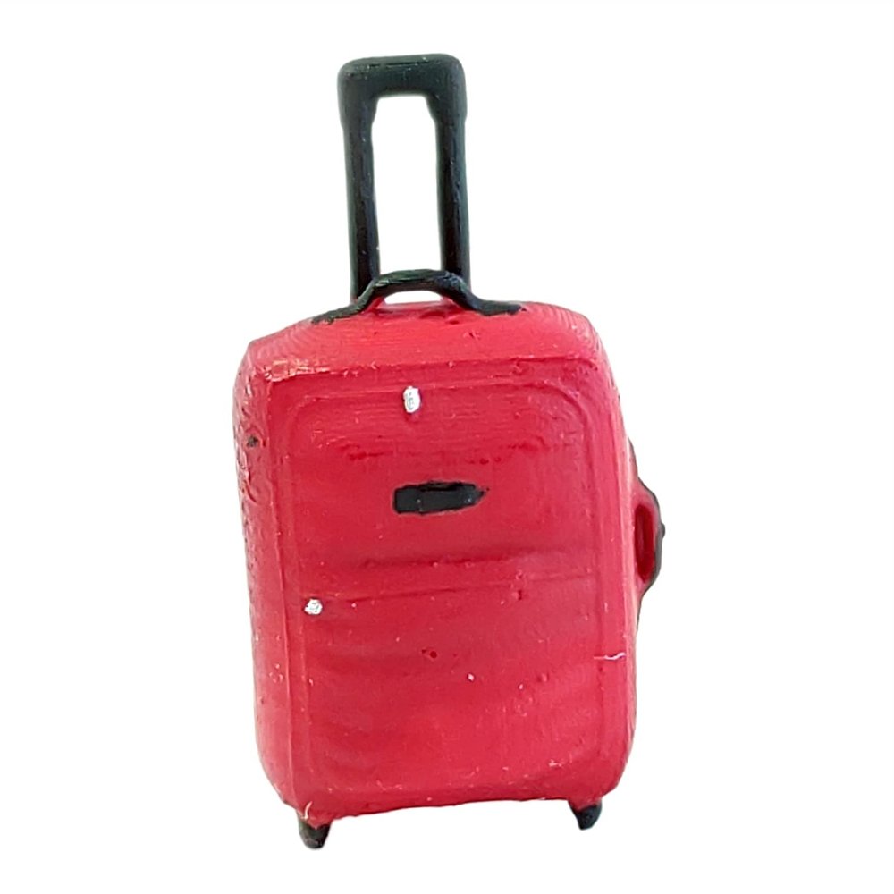 1:64 Miniature Race Medal Figures, Waiter and Manager Diorama Scene (Suitcase Red)