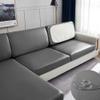Surwin Waterproof Stretch Faux Leather Sofa Seat Cushion Cover, 3-Seater, Gray view 1