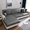 Surwin Waterproof Stretch Faux Leather Sofa Seat Cushion Cover, 3-Seater, Gray view 3