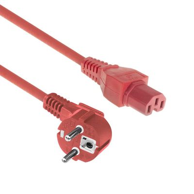 ACT C15 to CEE 7/7 High-Temperature Appliance Cable, 1.5 m, Red AK5284