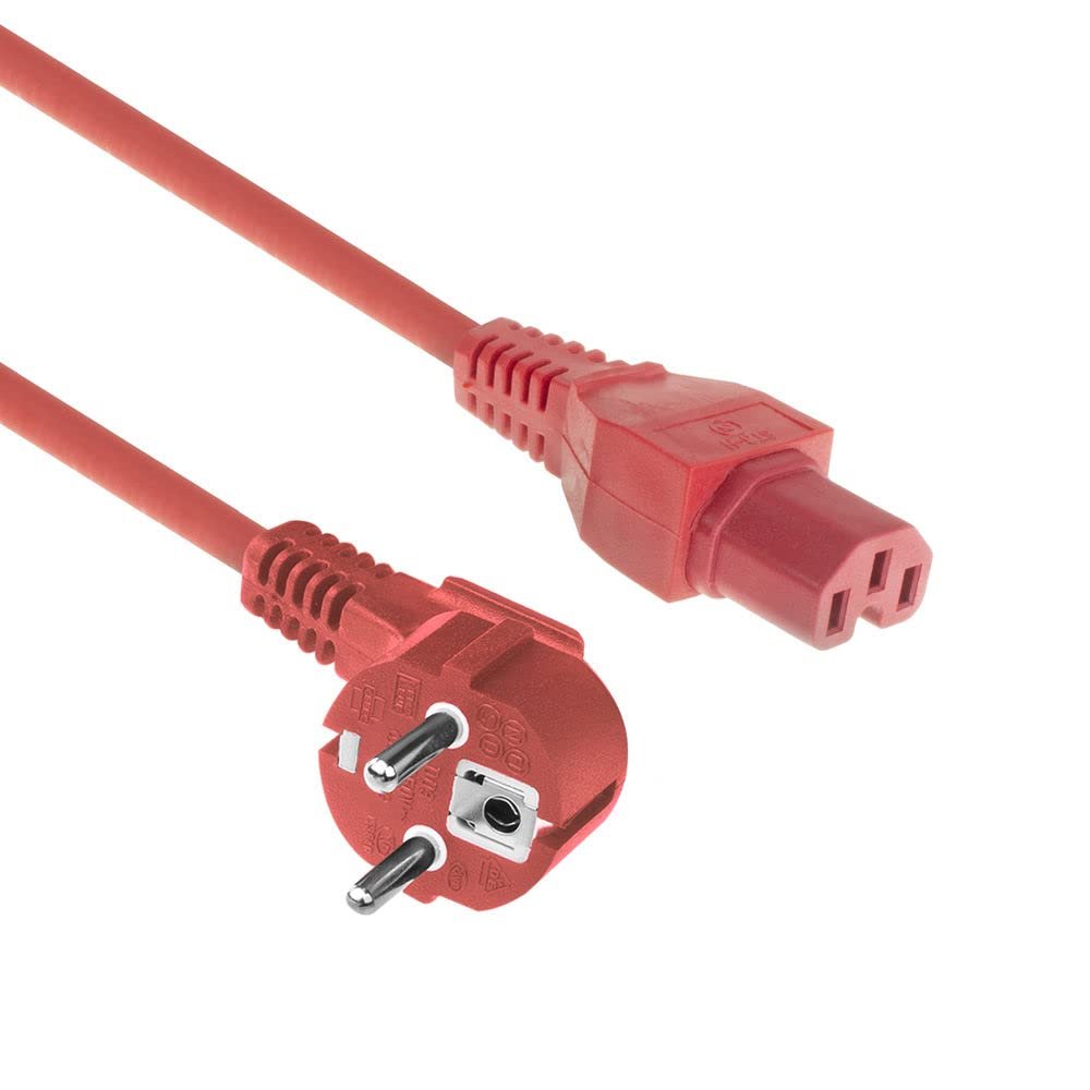 ACT C15 to CEE 7/7 High-Temperature Appliance Cable, 1.5 m, Red AK5284