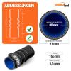 5-Piece FLEX Silicone Hose, 0–20° Bend Connector, 80 mm ID, Blue, 200°C view 2