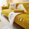 Velvet L-Shaped Sofa Cover, Gray, 70 x view 1