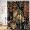 Umpoo Bohemian Botanical Flower Shower Curtain, Black, 152.4 x 183.9 cm view 2