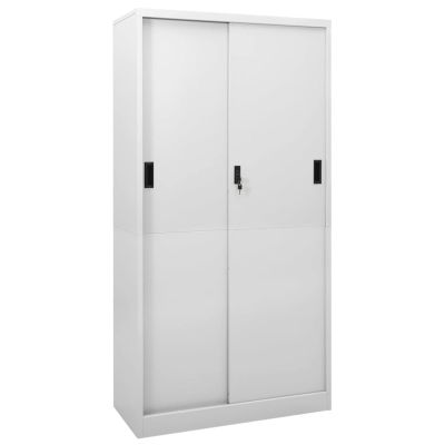 Festnight Metal Filing Cabinet with Sliding Door, 90 x 40 x 180 cm