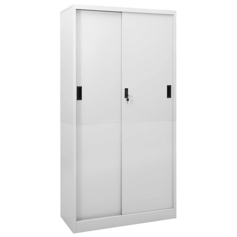 Festnight Metal Filing Cabinet with Sliding Door, 90 x 40 x 180 cm