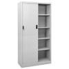 Festnight Metal Filing Cabinet with Sliding Door, 90 x 40 x 180 cm view 3