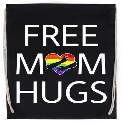 Capzy Free Mum Rainbow Hugs 1 Black Drawstring Sports Bag