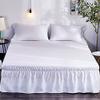 JZYSS Solid-Color Elastic Bed Skirt, Blue, 120 x 200 x 40 cm view 3