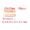 10-Pack 15 x 15 mm Copper Shim, 1.0 mm Thick, for Laptop GPU, CPU and VGA Chips view 2