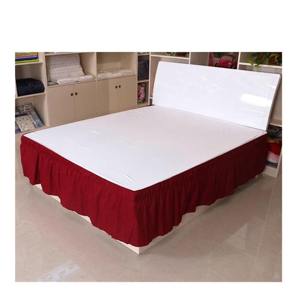 JZYSS Pleated Bed Skirt with Elastic Band, King Size, 180 x 200 cm