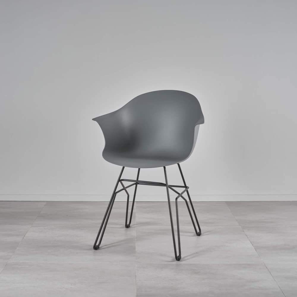 Kollecture NO Chair with Black Metal Frame | Color 4: Gray