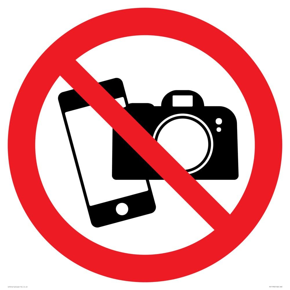 P932 Prohibition: No Filming or Photography Sign, 600 x 600 mm, S60