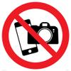 P932 Prohibition: No Filming or Photography Sign, 600 x 600 mm, S60 view 1