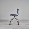 JULIEN Chair with Black Metal Frame and Casters | 3 Colors, Dark Blue view 2