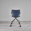 JULIEN Chair with Black Metal Frame and Casters | 3 Colors, Dark Blue view 3