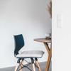 JULIEN Chair with Black Metal Frame and Casters | 3 Colors, Dark Blue view 4