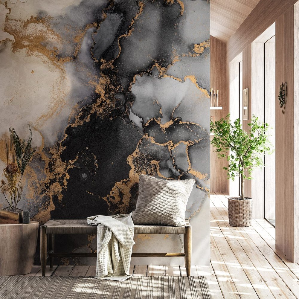 dedeco Entryway Wall Panel, Wallpaper Alternative, Marble V13, 250 x 100 cm