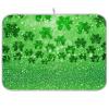 Polyester Dish Drying Mat, Absorbent, 40.6 x 45.7 cm, Green Glitter Shamrock view 1