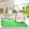 Polyester Dish Drying Mat, Absorbent, 40.6 x 45.7 cm, Green Glitter Shamrock view 2