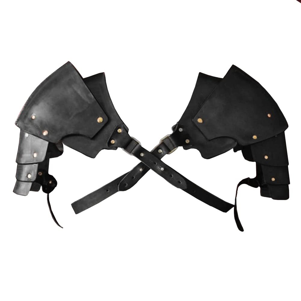 Jiumaocleu Men's Medieval Steampunk PU Leather Shoulder and Chest Armor