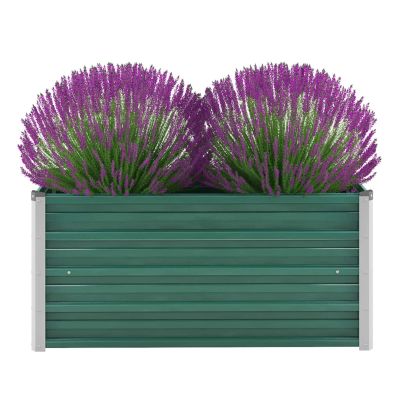 Yolola Green Metal Raised Garden Bed, 100 x 40 x 45 cm