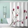 VASENA 180 x 180 cm Shower Curtain with 3D Magnolia Branch Design view 1