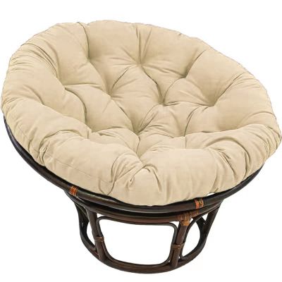 HUHJYUGE Round Papasan Chair Cushion, 50 cm, Thick Seat Cushion with Ties