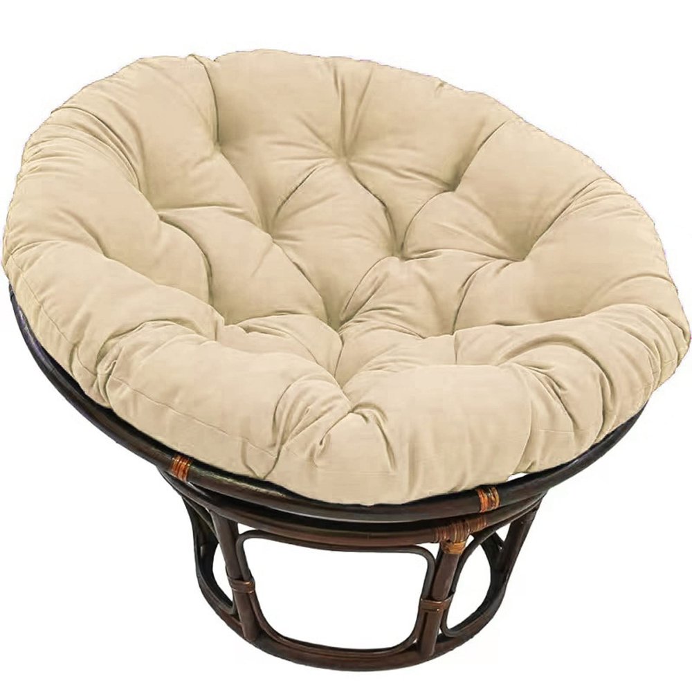 HUHJYUGE Round Papasan Chair Cushion, 50 cm, Thick Seat Cushion with Ties