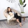 HUHJYUGE Round Papasan Chair Cushion, 50 cm, Thick Seat Cushion with Ties view 2