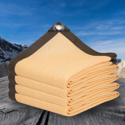 DGSFES Beige Shade Net with Eyelets, 85% UV Protection, 12 x 17 m
