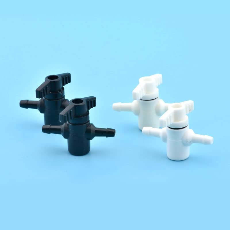 KRYDN 8-Piece Plastic 2-Way Ink Valves for Solvent/UV Printers, CISS Manual Valve, White, 4×3/5×3 mm