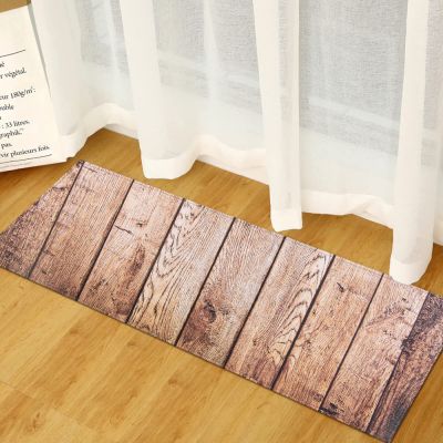 TFLABS Yellow & Planke Waterproof Non-Slip Kitchen Runner Rug, 40 x 100 cm