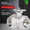MOZTO 1-Piece Three-Way Pneumatic High-Platform Ball Valve, Stainless Steel, Female Thread, DN8–25 (DN8, L-Type) view 2