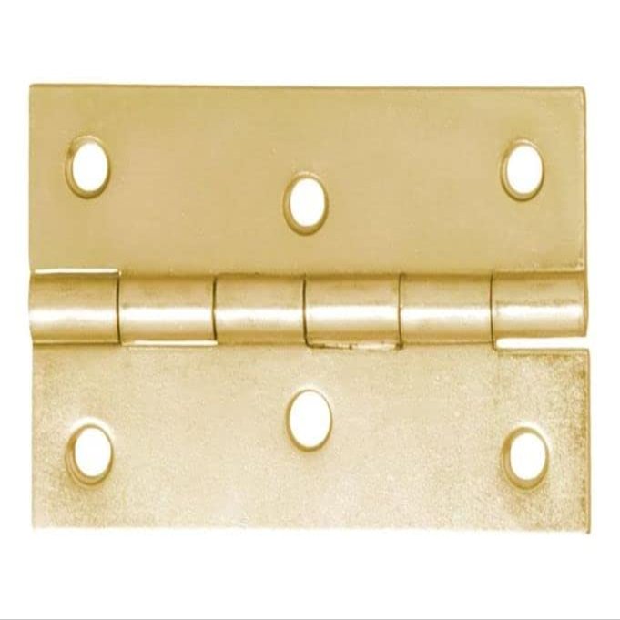 8 Cabinet Hinges 80 x 56 mm, Rolled, Yellow Zinc-Plated