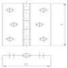 8 Cabinet Hinges 80 x 56 mm, Rolled, Yellow Zinc-Plated view 3