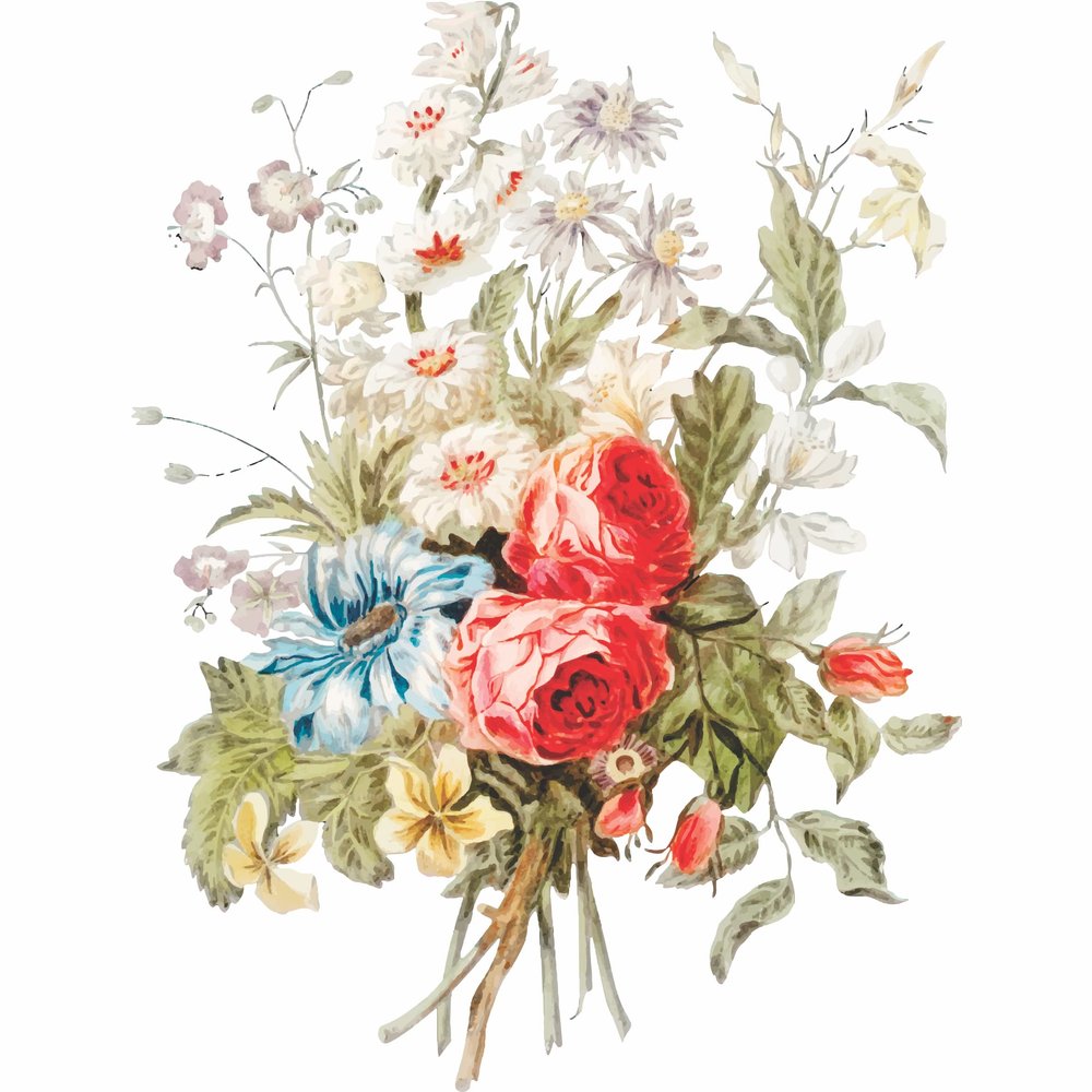 Victorian Bouquet Rice Paper, 8 x 10.5 in