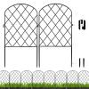 Getlay Decorative Garden Fence, 3 m x 61 cm, Black Rust-Resistant Metal, 10 Panels view 1
