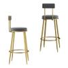 Velvet Bar Stools Set of 2 with Backrests view 1
