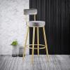 Velvet Bar Stools Set of 2 with Backrests view 2