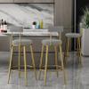 Velvet Bar Stools Set of 2 with Backrests view 3