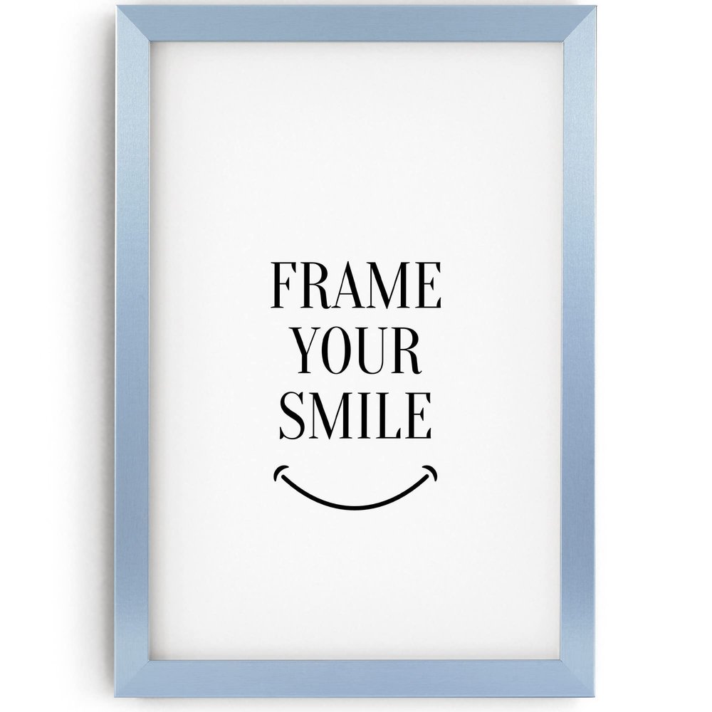 Monframe Picture Frame 20x20 cm | Modern Blue MDF Wood Frame with Acrylic Glass & UV Protection