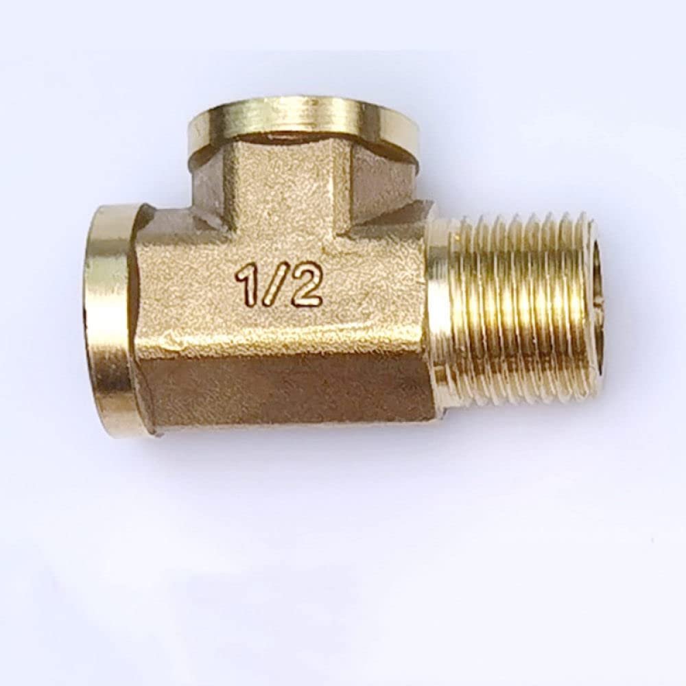 Brass Pipe Fitting Adapter, Male/Female Threads, 1/8", 1/4", 3/8" and 1/2" BSP T-Type, 1/4" Thread Specification
