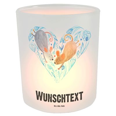 Mr. & Mrs. Panda Personalized Name Heart Candle Holder