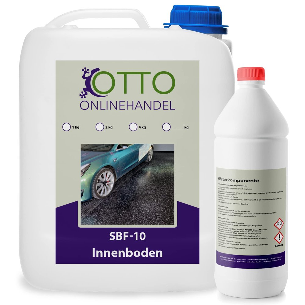 otto-online-handel SBF-10 Floor Paint (50 m) for Garage and Basement, Indoor 2K Epoxy Resin Coating, RAL 9001 (Cream White)