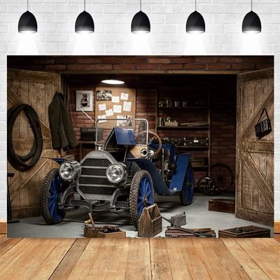 Autumn Farm Barn Pumpkin Hay Tractor Baby Birthday Photography Backdrop 240x180 cm