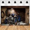 Autumn Farm Barn Pumpkin Hay Tractor Baby Birthday Photography Backdrop 240x180 cm view 1